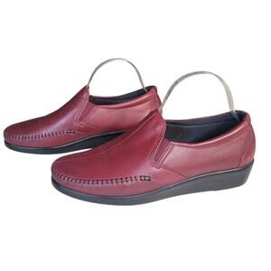 SAS Tripad Comfort Women’s 11M Burgundy Leather Loafers Slip On Made in USA